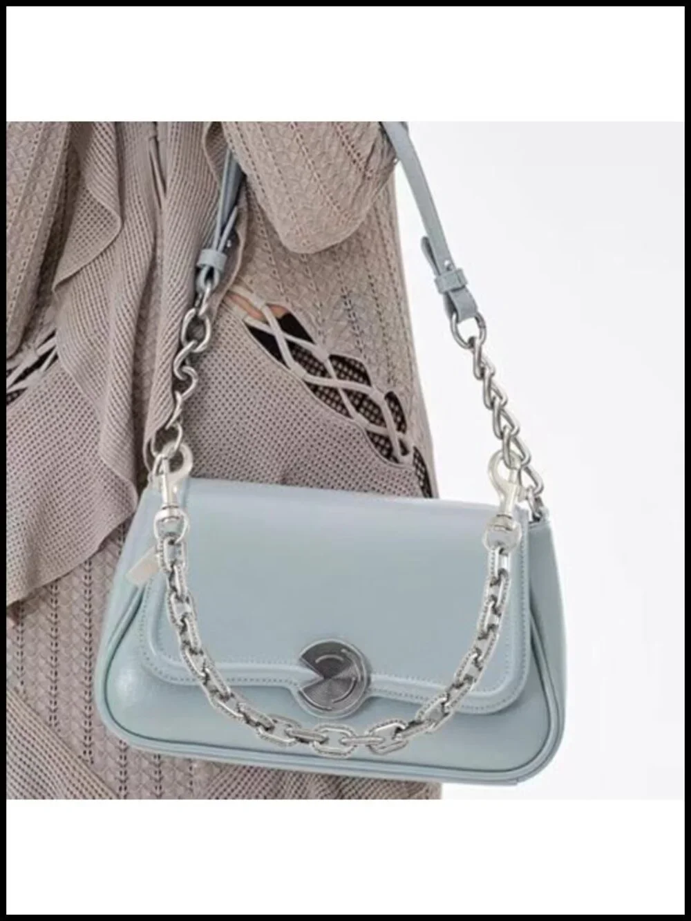 Retro Bag Charm Chain Purse Extender Chain Silver Wallet Accessory for Women